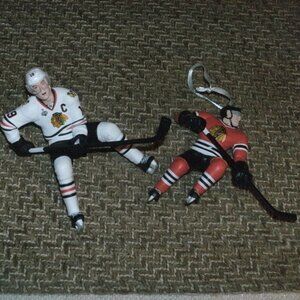 ~ LOT of TWO Collectible Chicago Blackhawks Hockey NHL Ornaments PLAYERS Toews ~